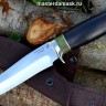 Нож Егерь сталь Х12МФ рукоять стабилизированный граб+вставки, литьё мельхиор 