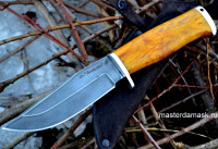 Нож Барсук сталь ХВ-5, рукоять стабилизированная карельская берёза+дюраль 