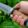 Нож Егерь сталь Булат, рукоять береста+вставки стаб.граб, литьё мельхиор (в наличии)