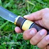 Нож Якутский малый сталь Булат, рукоять орех+вставки (в наличии)