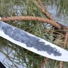 Нож Якутский сталь 95Х18 рукоять карельская берёза+акриловый камень (в наличии)
