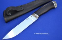 Нож Варан сталь D2 (спуски от обуха), рукоять стабилизированный граб, литьё мельхиор