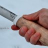 Нож Якутский сталь Х12МФ рукоять карельская берёза+акриловый камень (в наличии)