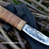 Нож Якутский малый сталь 9ХС, рукоять береста+карельская берёза (в наличии)
