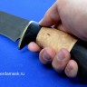 Нож Зубр сталь Дамаск, рукоять карельская берёза+ст.граб