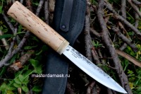 Нож Якутский сталь Х12МФ (ПОД ЛЕВУЮ РУКУ!), рукоять карельская берёза+акриловый камень 
