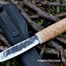 Нож Якутский сталь Х12МФ (ПОД ЛЕВУЮ РУКУ!), рукоять карельская берёза+лосиный рог 