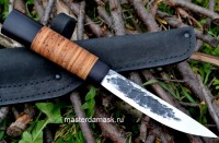 Нож Якутский сталь Х12МФ рукоять береста+стаб. граб (в наличии)