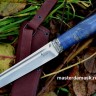 Нож Самурай сталь М390, рукоять стабилизированная карельская берёза, литьё мельхиор (в наличии)