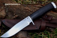 Нож Охотник сталь Х12МФ рукоять натуральная кожа+дюраль