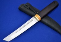 Нож Самурай сталь Х12МФ, дол, рукоять стабилизированный граб+вставка