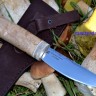 Нож Якутский малый сталь Х12МФ (ПОД ЛЕВУЮ РУКУ!), рукоять карельская берёза+лосиный рог  