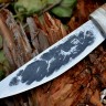 Нож Якутский малый сталь Х12МФ (ПОД ЛЕВУЮ РУКУ!), рукоять карельская берёза+акриловый камень 