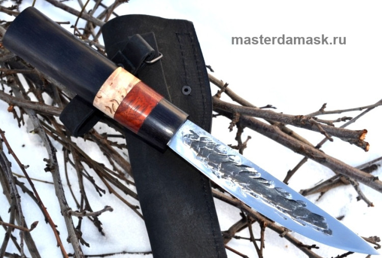 Нож Якутский сталь Х12МФ рукоять стабилизированный граб+вставки 