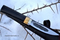 Нож Якутский малый сталь Х12МФ, рукоять стабилизированный граб+вставка (в наличии)