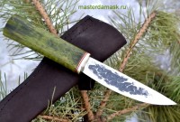 Нож Якутский малый сталь Х12МФ, рукоять стабилизированная карельская берёза 