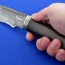 Нож Пума сталь Булат, дол, рукоять стабилизированный граб, литьё мельхиор