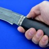 Нож Бизон сталь ХВ-5, рукоять стабилизированный граб, литьё мельхиор