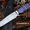 Нож Егерь сталь М390, рукоять стабилизированная карельская берёза, литьё мельхиор (в наличии)