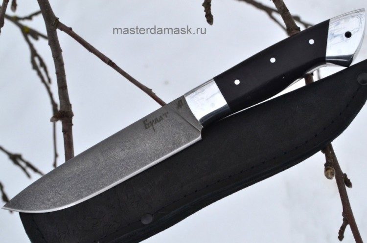 Нож Варан сталь Булат (спуски от обуха) цельнометаллический, накладки стабилизированный граб (в наличии) 