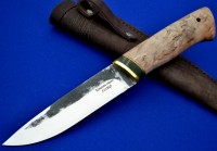 Нож Варан сталь Х12МФ (следы ковки) рукоять карельская берёза+вставка (в наличии)