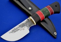 Нож Бобр сталь 9ХС, рукоять наборная стабилизированный граб+стабилизированная карельская берёза (в наличии)