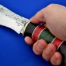 Нож Тигр сталь 9ХС, рукоять наборная стабилизированный граб+стабилизированная карельская берёза 
