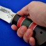 Нож Таёжный сталь 9ХС, рукоять наборная стабилизированный граб+стабилизированная карельская берёза  