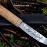 Нож Якутский сталь 9ХС, рукоять карельская берёза+акриловый камень 