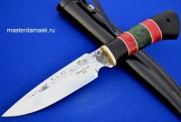 Нож Медведь сталь 9ХС, рукоять наборная стабилизированный граб+стабилизированная карельская берёза   