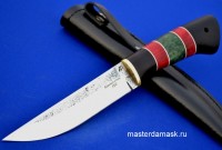 Нож Волк сталь 9ХС, рукоять наборная стабилизированный граб+стабилизированная карельская берёза    