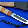 Нож Якутский сталь Х12МФ рукоять наборная, комбинированные ножны орех+кожа