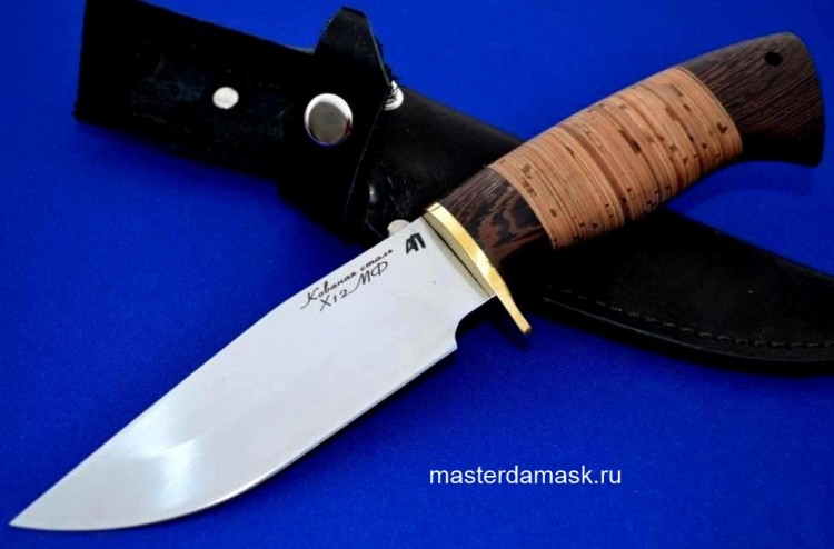 Нож Барсук сталь Х12МФ рукоять береста+венге (в наличии)